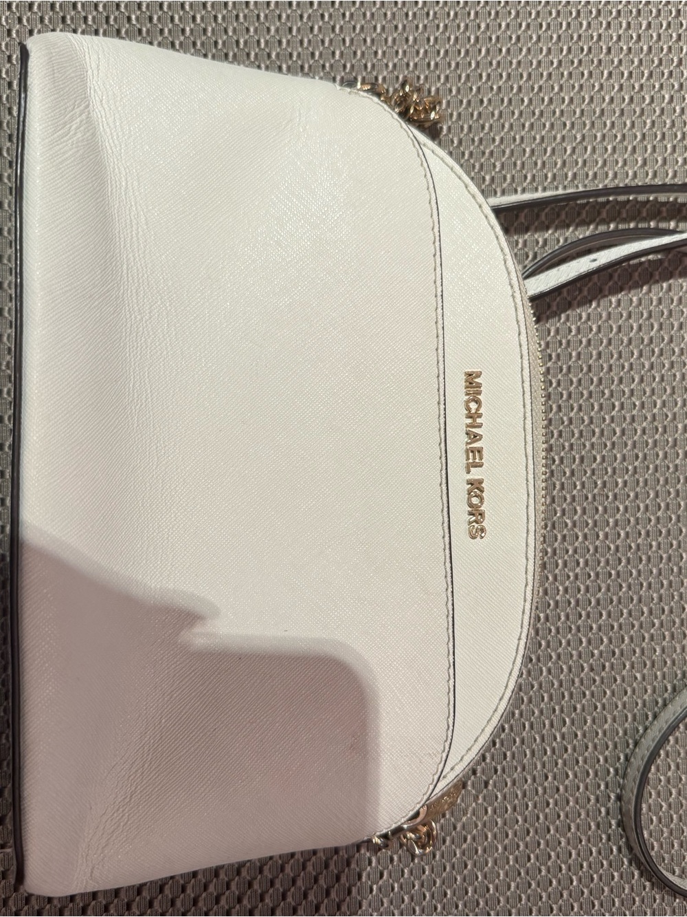 Michael Kors Cream Saffiano Crossbody with Gold Hardware